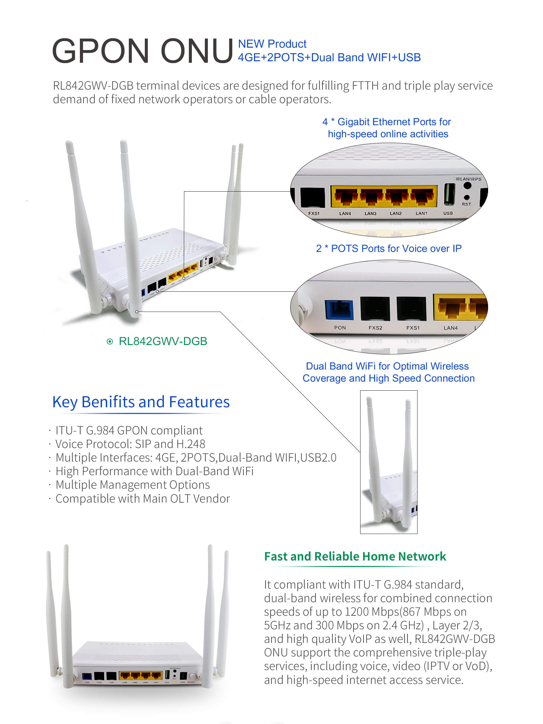 RicherLink lança roteador RL842GWV-DGB baseado na tecnologia GPON